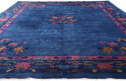 9 x 12 Antique Blue Chinese Peking Rug 79217