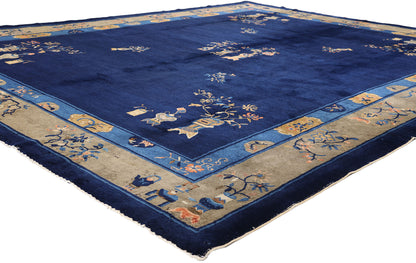 9 x 12 Blue Antique Chinese Peking Rug 77260