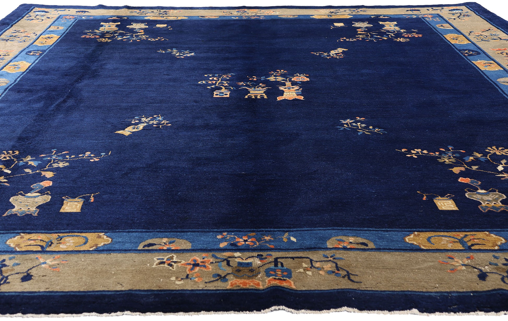 9 x 12 Blue Antique Chinese Peking Rug 77260