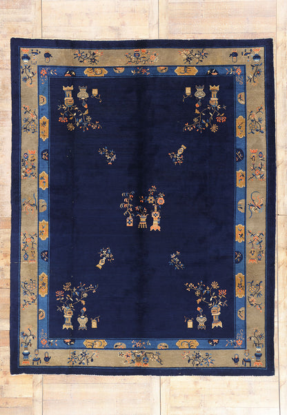 9 x 12 Blue Antique Chinese Peking Rug 77260