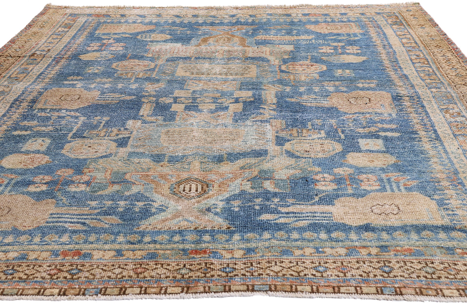 6 x 8 Blue Antique Persian Koliai Rug 61389