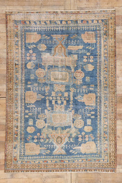 6 x 8 Blue Antique Persian Koliai Rug 61389