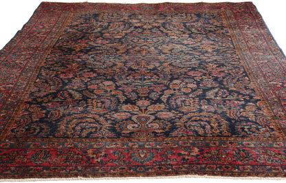 5 x 7 Navy Blue Antique Persian Sarouk Rug 79266