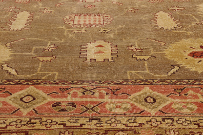 12 x 16 Brown Antique Turkish Oushak Rug 79349
