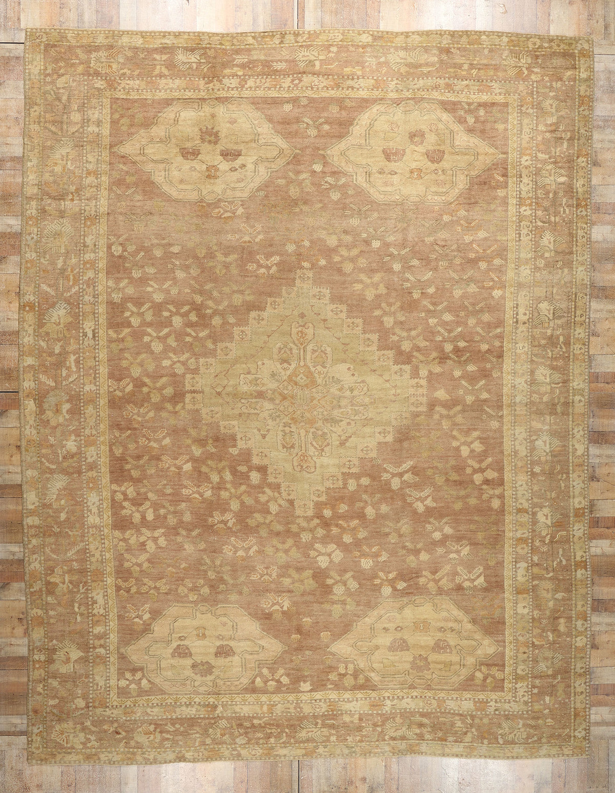 13 x 17 Antique Turkish Oushak Rug 74227