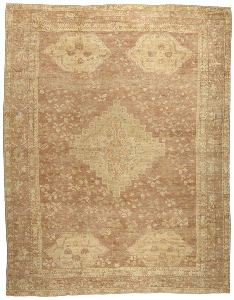 13 x 17 Antique Turkish Oushak Rug 74227