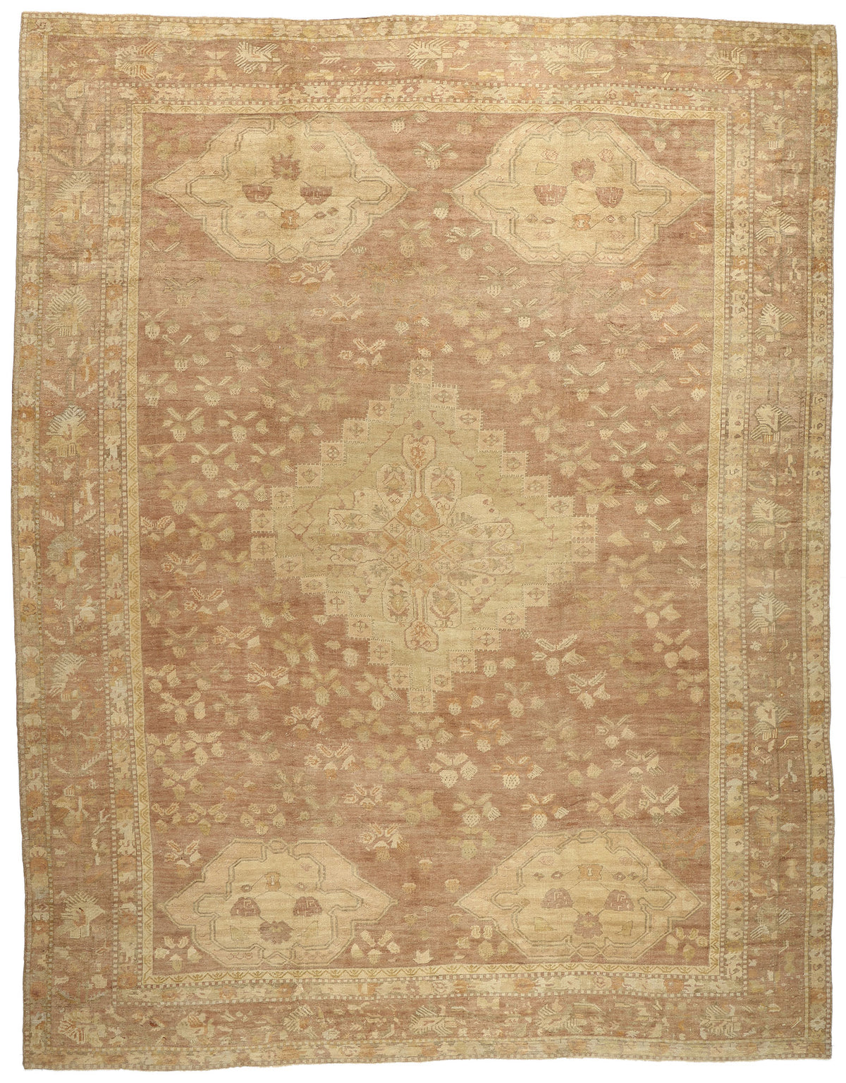13 x 17 Antique Turkish Oushak Rug 74227