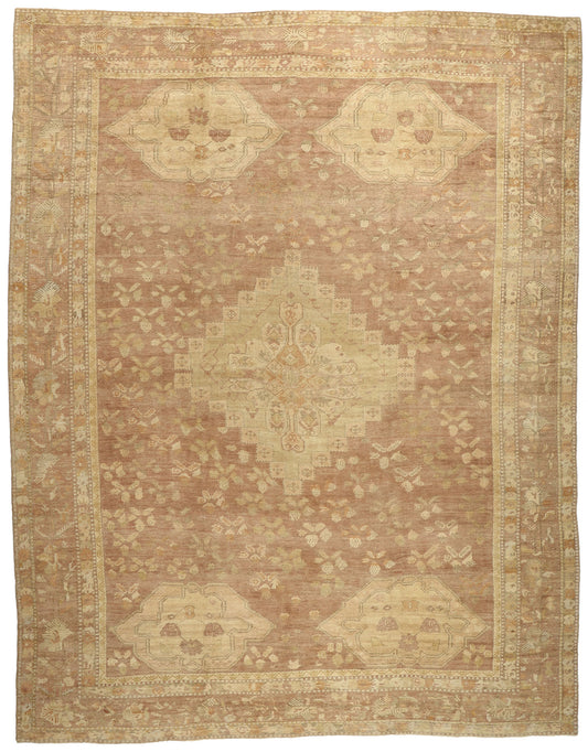 13 x 17 Antique Turkish Oushak Rug 74227