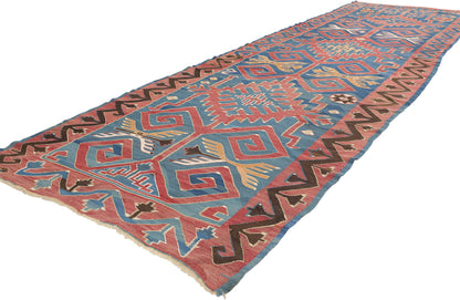 4 x 14 Antique Caucasian Avar Kilim Rug 78945