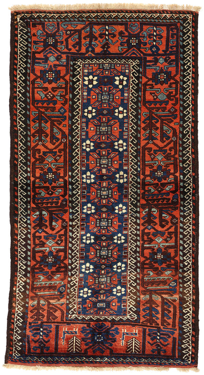 4 x 8 Antique Caucasian Azerbaijan Rug 60924