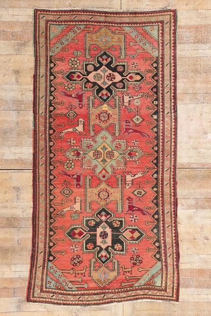 4 x 9 Antique Caucasian Karabagh Rug 79247