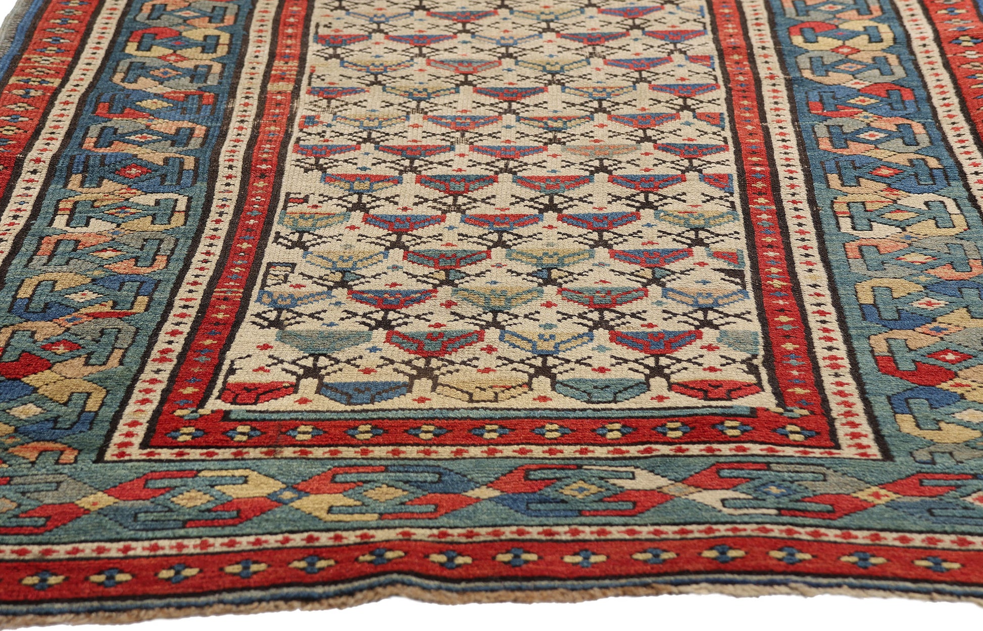 3 x 5 Ivory Antique Caucasian Shirvan Prayer Rug 79325