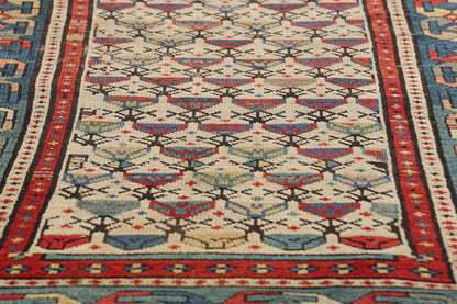 3 x 5 Ivory Antique Caucasian Shirvan Prayer Rug 79325
