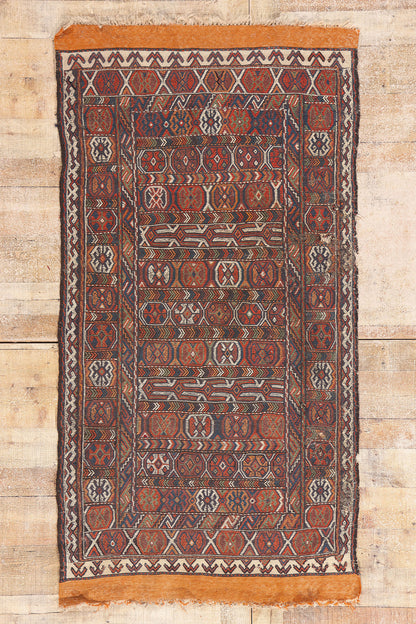 3 x 6 Antique Caucasian Shirvan Soumak Rug 79344
