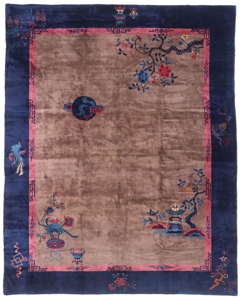 9 x 11 Antique Chinese Art Deco Rug 79268