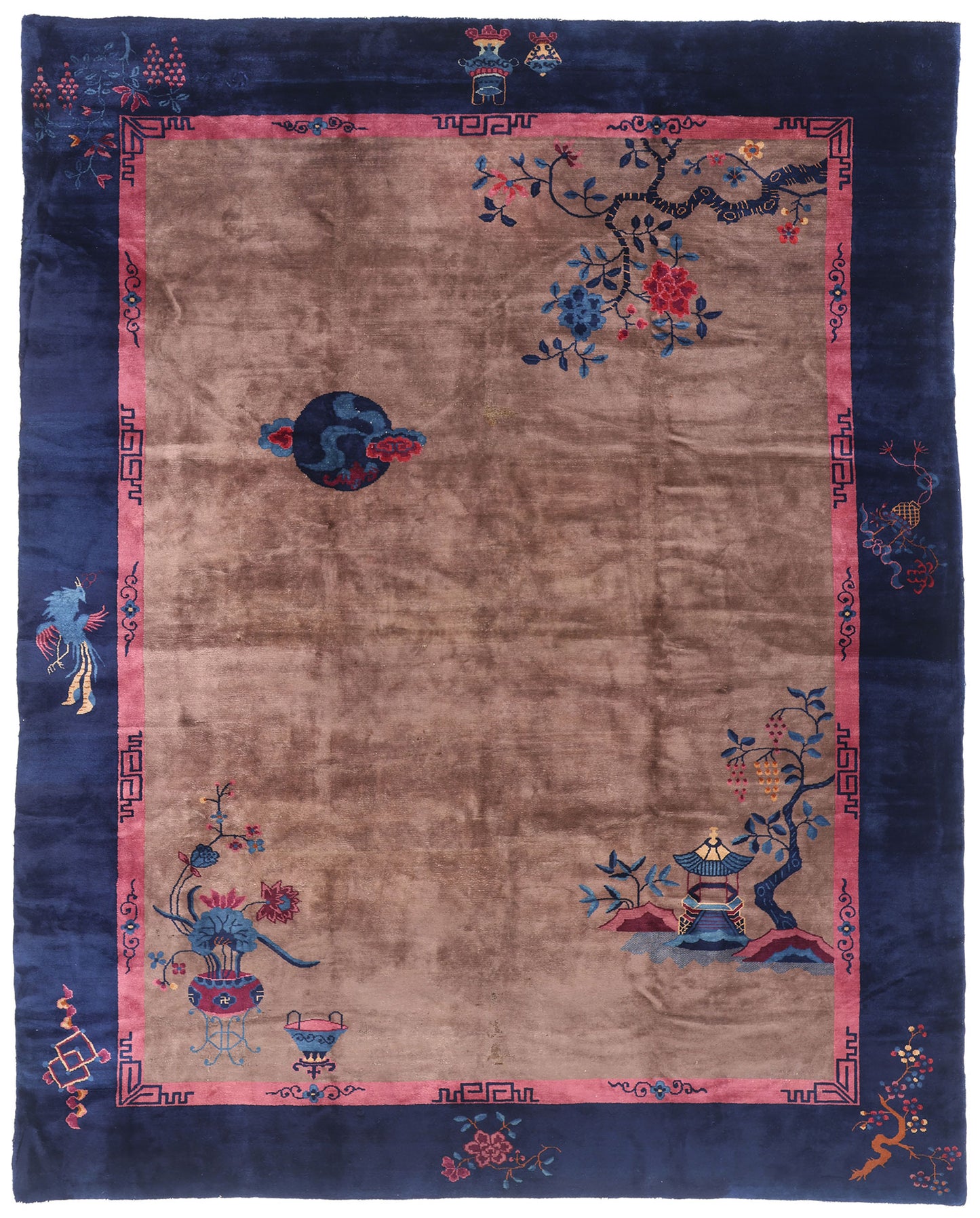 9 x 11 Antique Chinese Art Deco Rug 79268