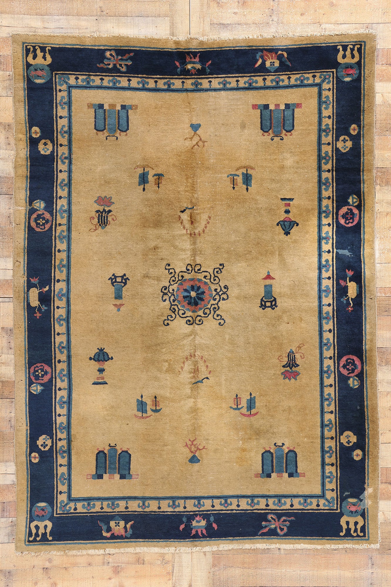6 x 9 Antique Chinese Peking Rug 78921