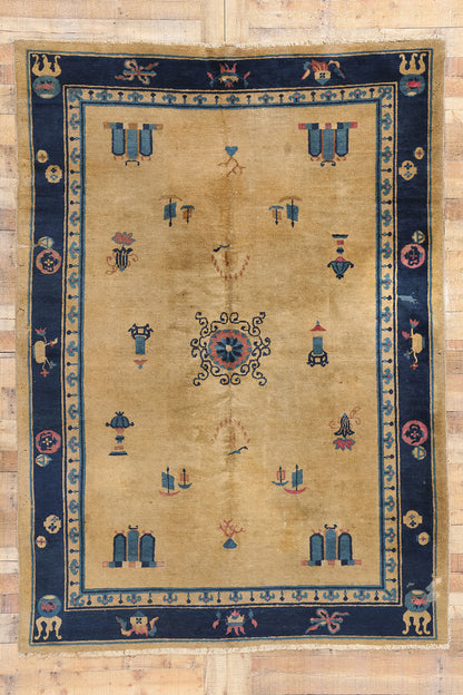 6 x 9 Antique Chinese Peking Rug 78921