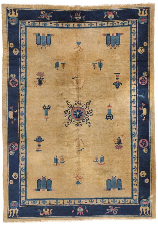 6 x 9 Antique Chinese Peking Rug 78921