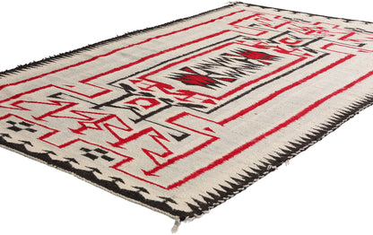 4 x 6 Ivory Antique Crystal Navajo Rug 79297