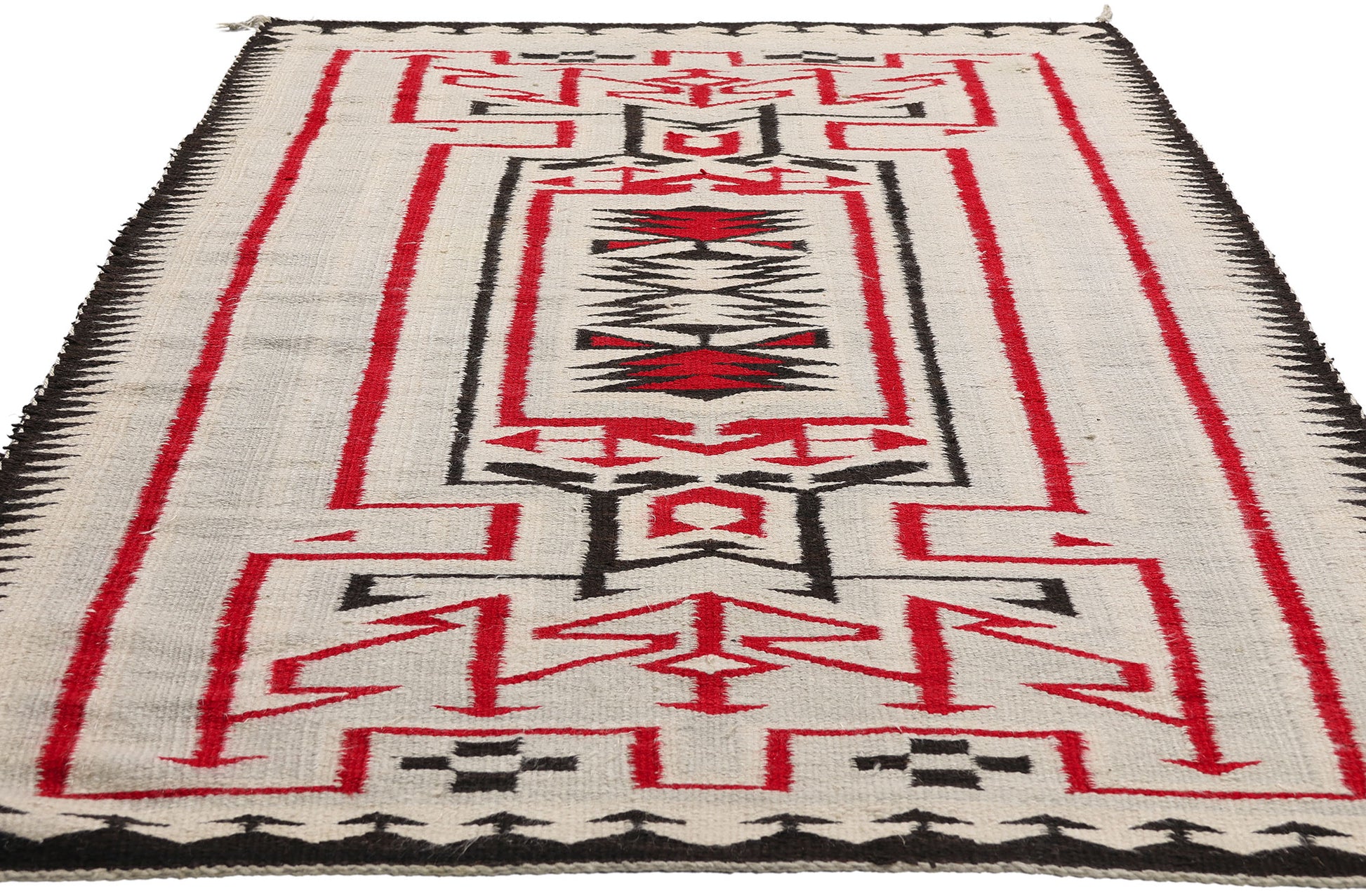 4 x 6 Ivory Antique Crystal Navajo Rug 79297