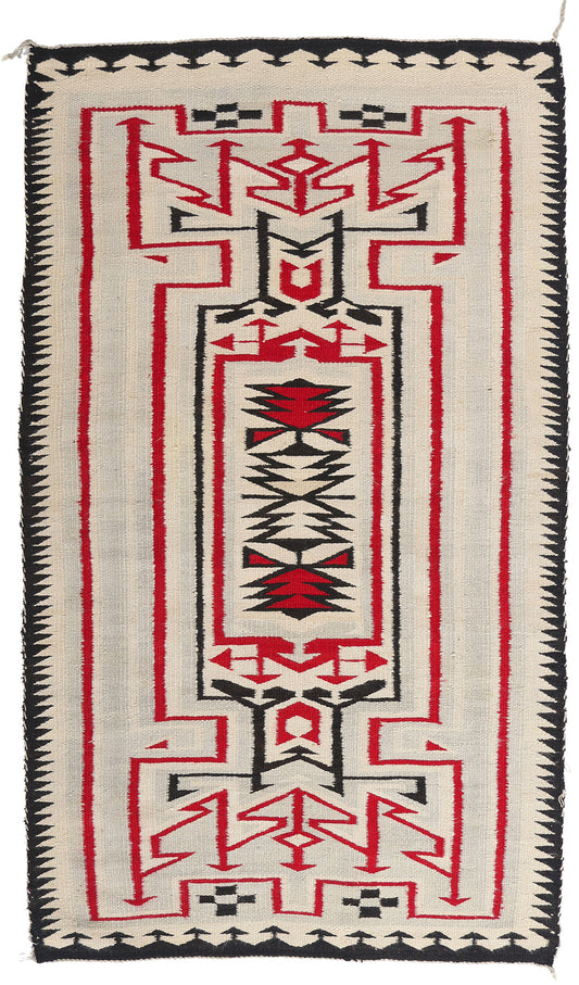 4 x 6 Ivory Antique Crystal Navajo Rug 79297