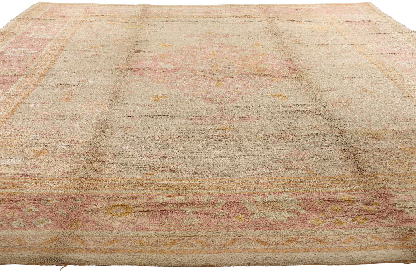 10 x 13 - Green Antique European Oushak Rug - 74018