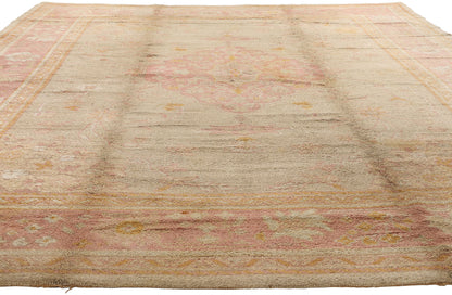 10 x 13 - Green Antique European Oushak Rug - 74018