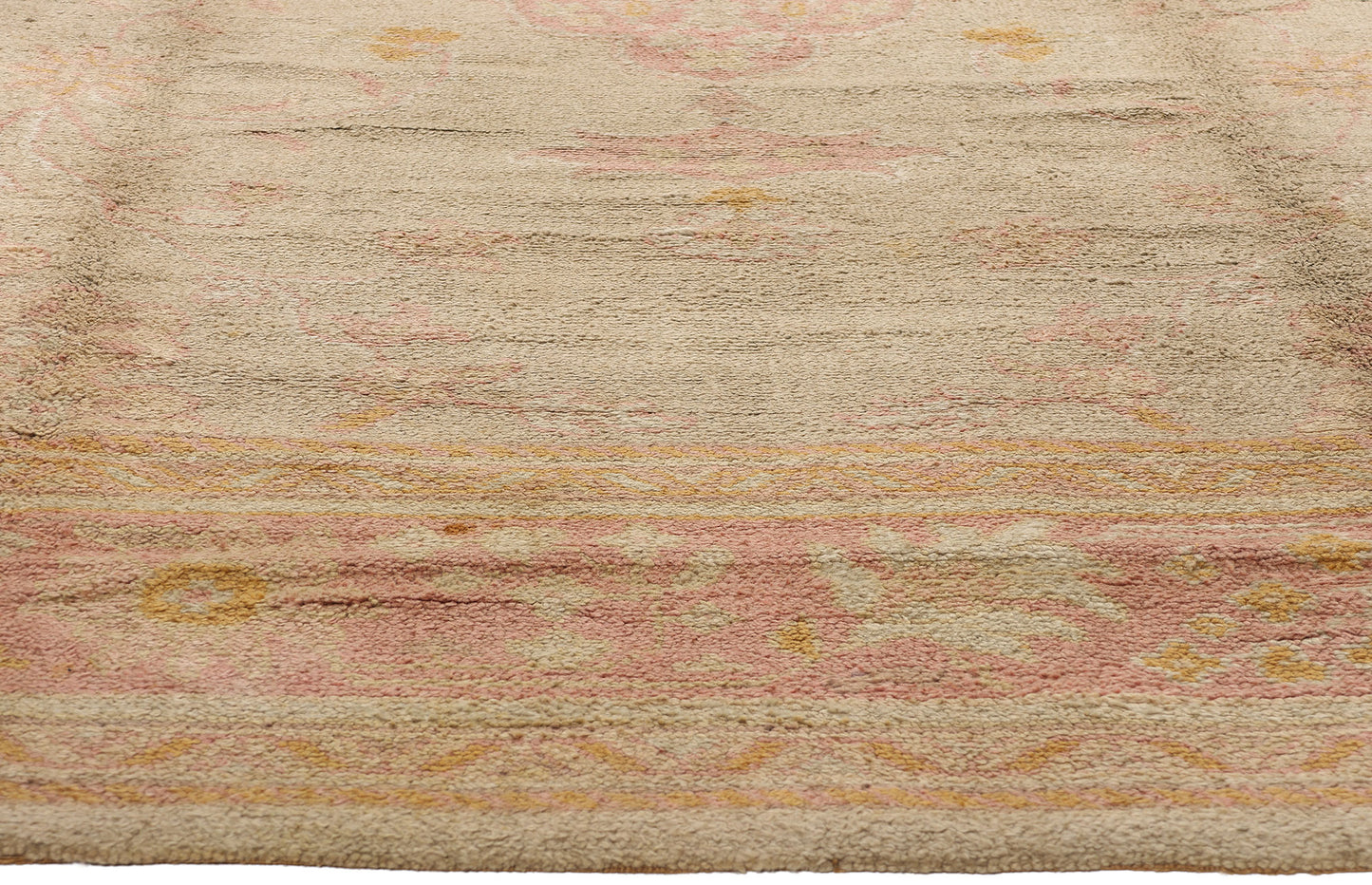10 x 13 - Green Antique European Oushak Rug - 74018