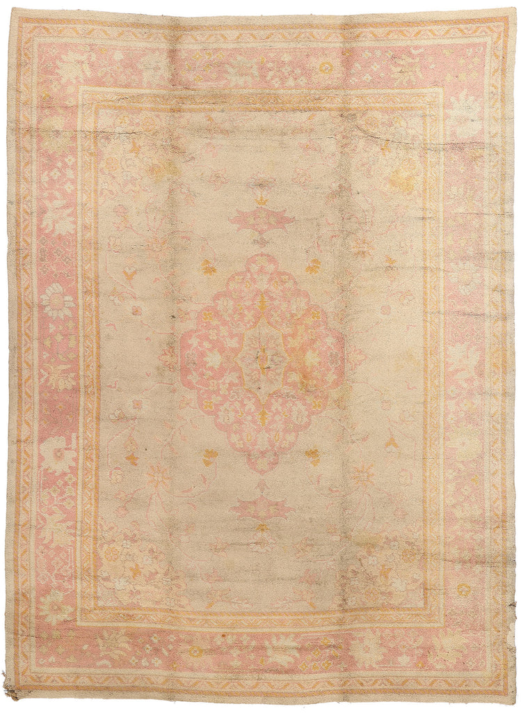 10 x 13 - Green Antique European Oushak Rug - 74018