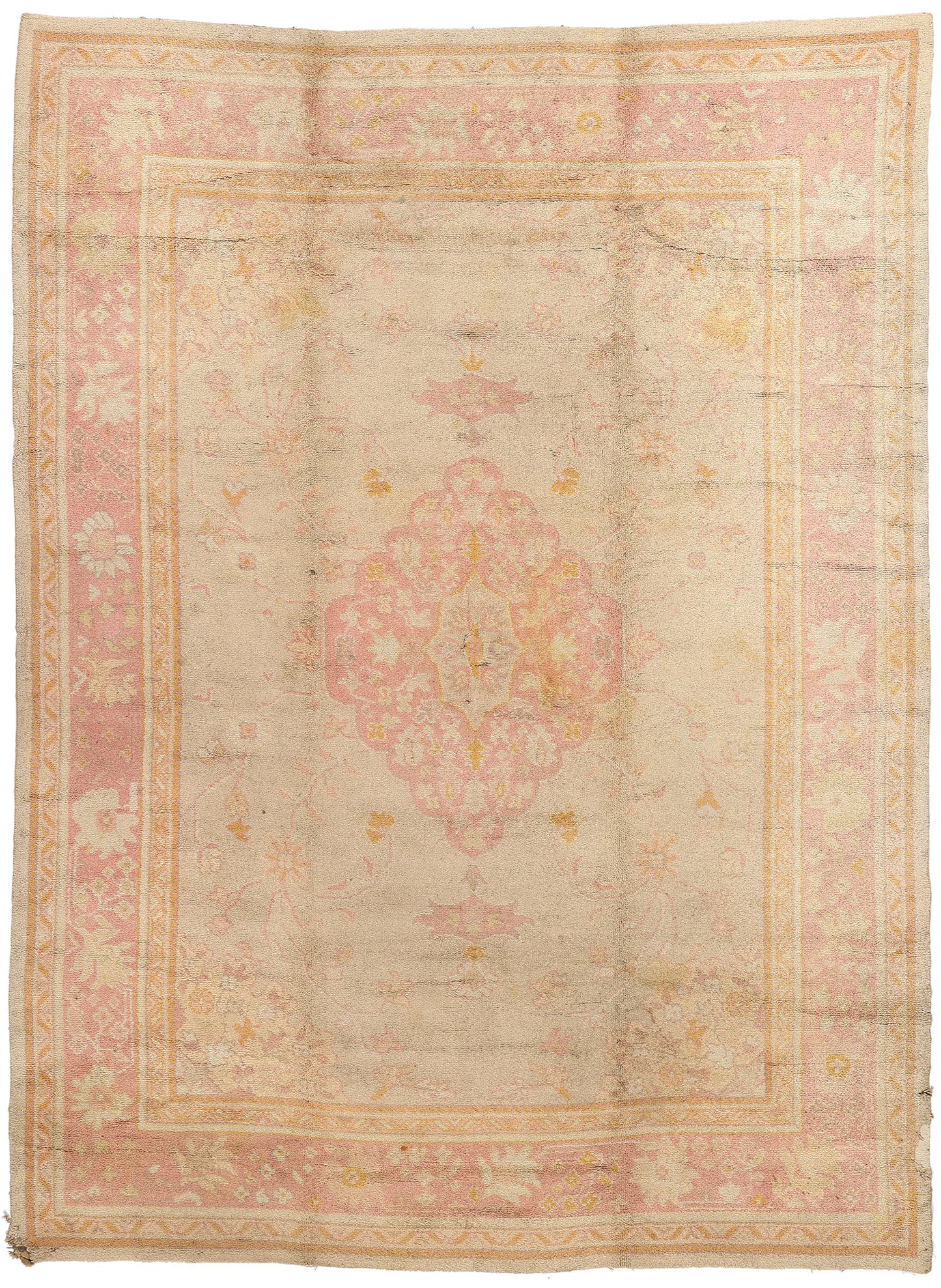 10 x 13 - Green Antique European Oushak Rug - 74018