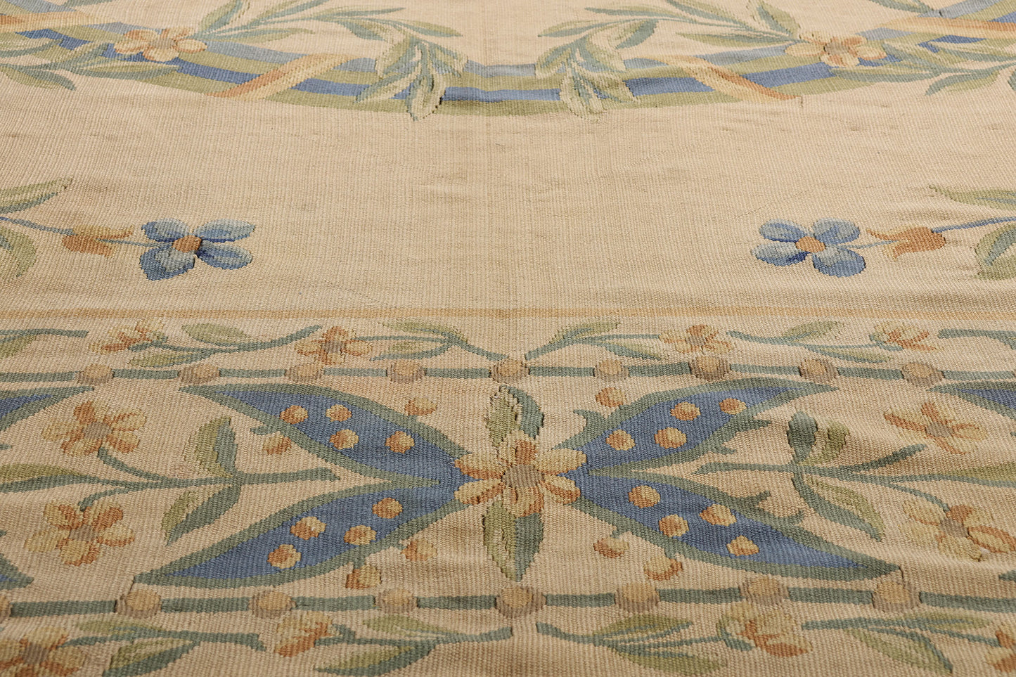 12 x 17 Antique French Aubusson Rug 79292