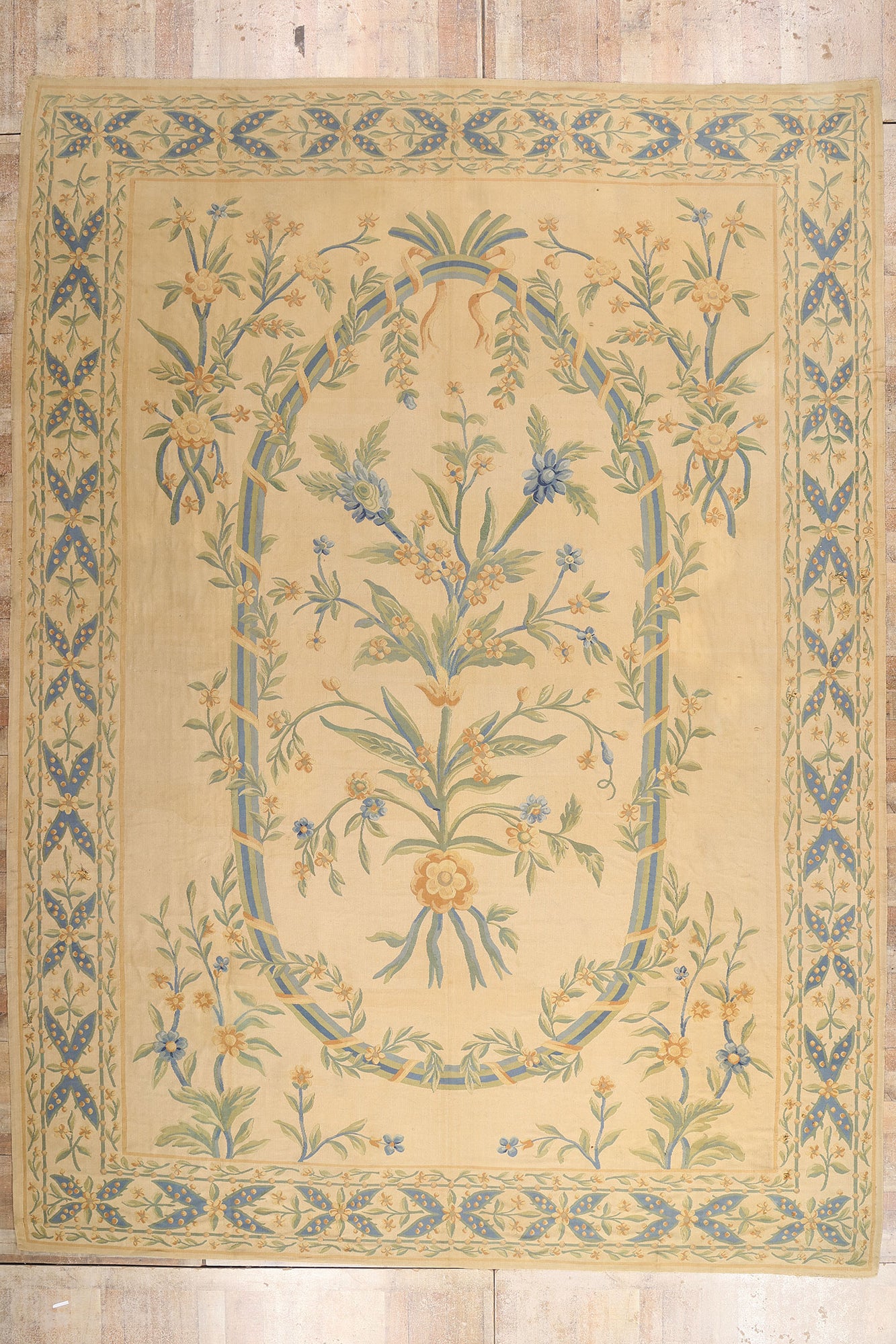 12 x 17 Antique French Aubusson Rug 79292