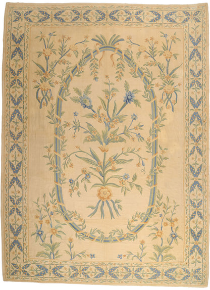 Antique-French-Aubusson-Rug-12x17-Belle-Epoque-Edwardian-Style-Carpet-79292