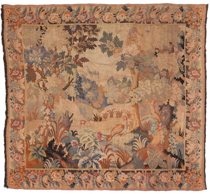 7 x 8 Antique French Aubusson Tapestry 79194