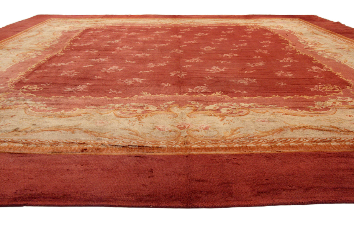 17 x 21 - Rust Antique French Savonnerie Rug - 73397