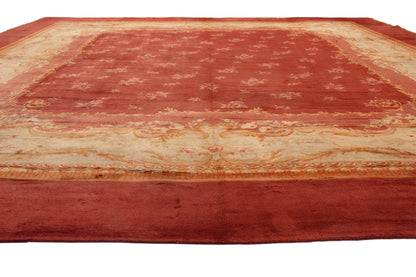 17 x 21 - Rust Antique French Savonnerie Rug - 73397