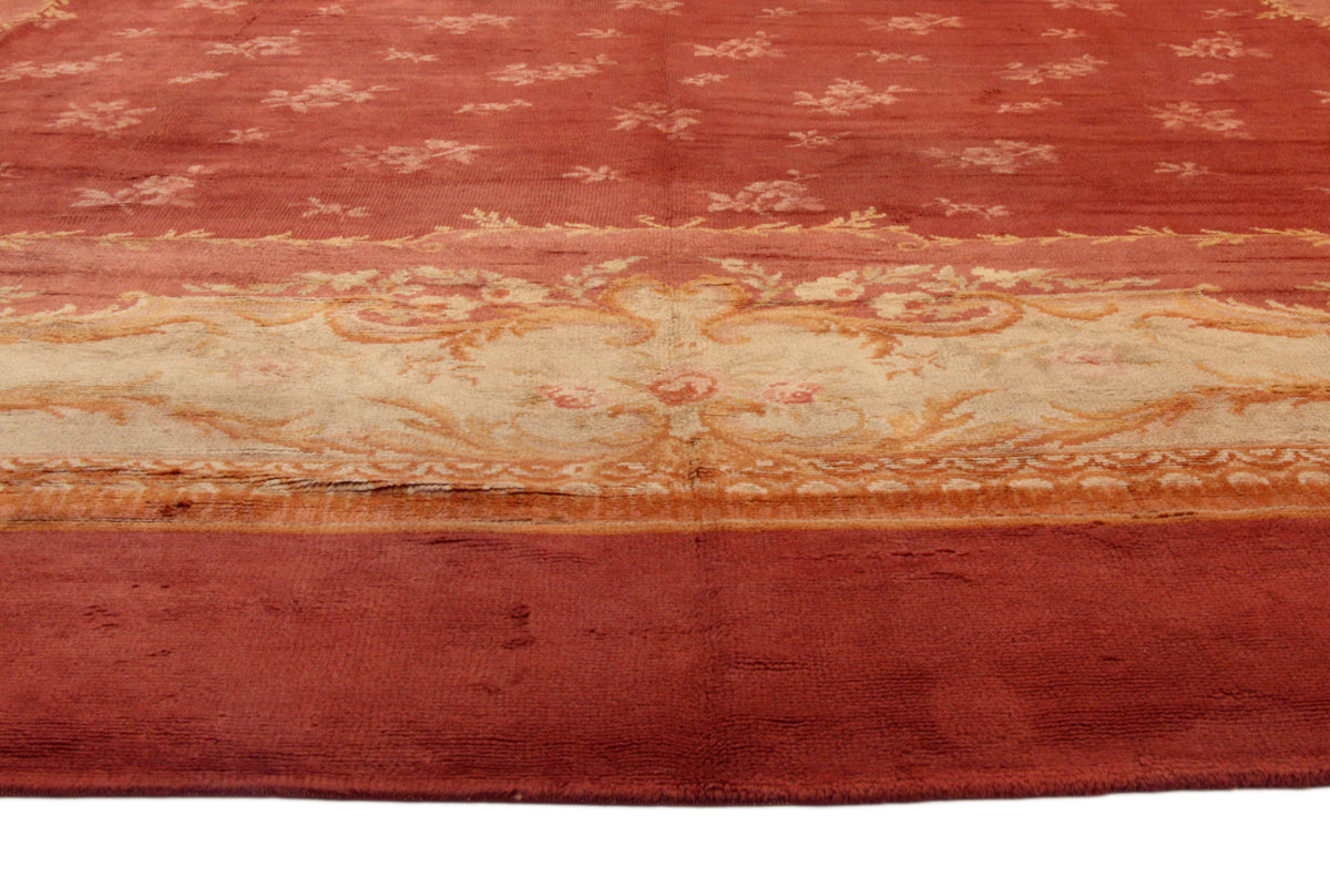 17 x 21 - Rust Antique French Savonnerie Rug - 73397