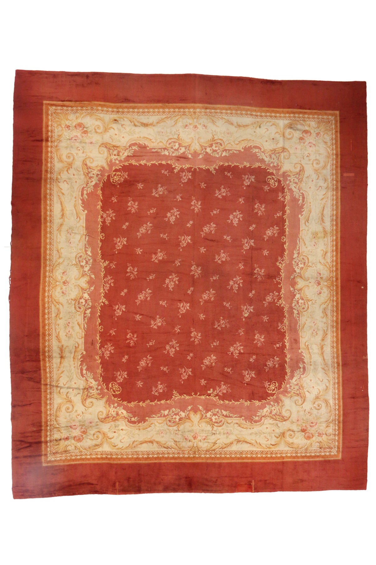 17 x 21 - Rust Antique French Savonnerie Rug - 73397
