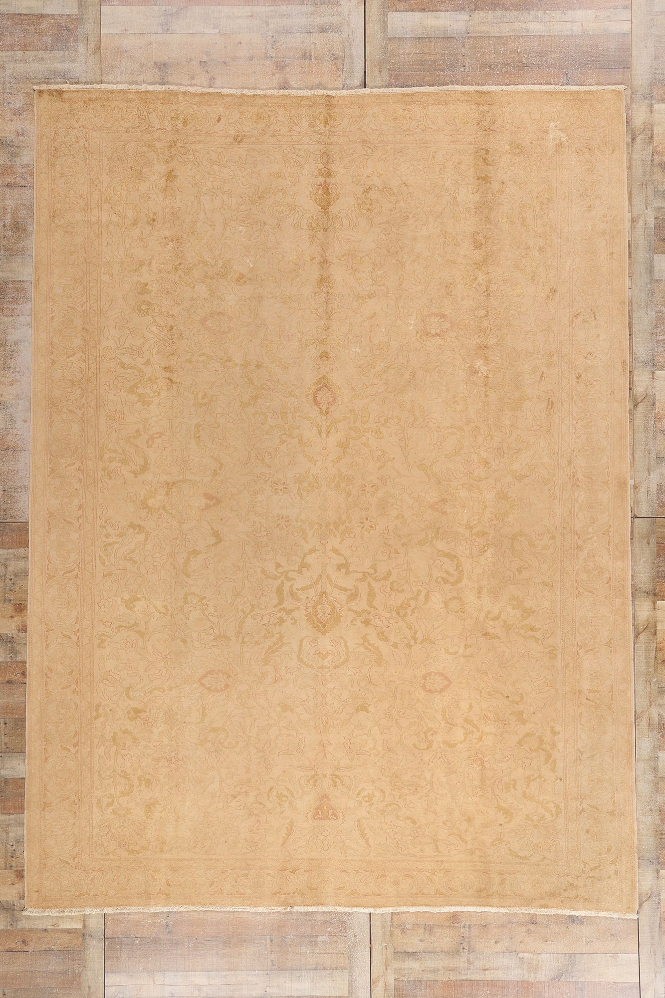 9 x 13 Antique Golden Turkish Oushak Rug 71910