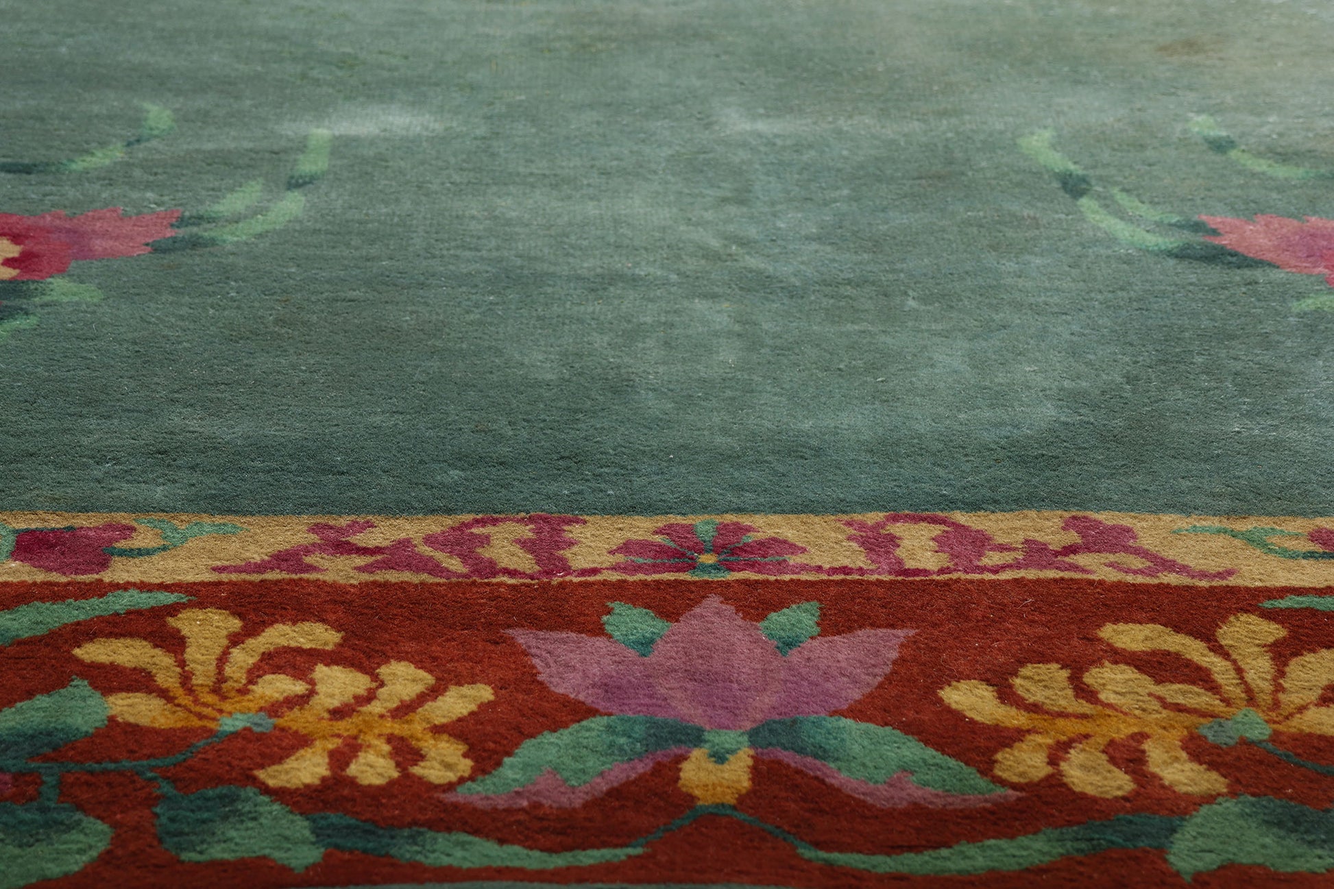 8 x 11 Green Antique Chinese Art Deco Rug 79167