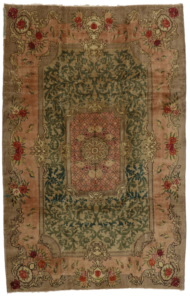 7 x 11 Antique Green Turkish Sparta Rug 71541