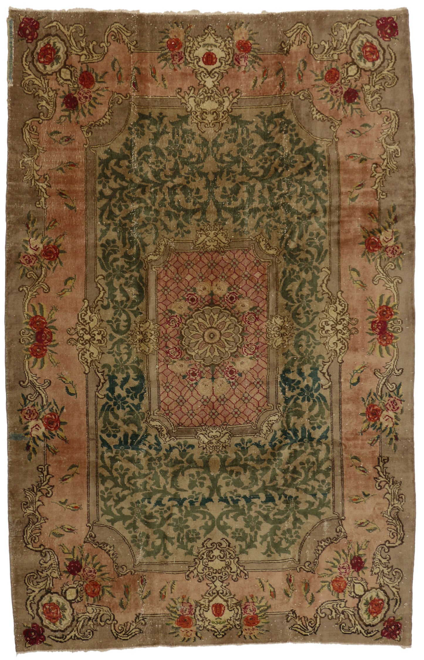 7 x 11 Antique Green Turkish Sparta Rug 71541