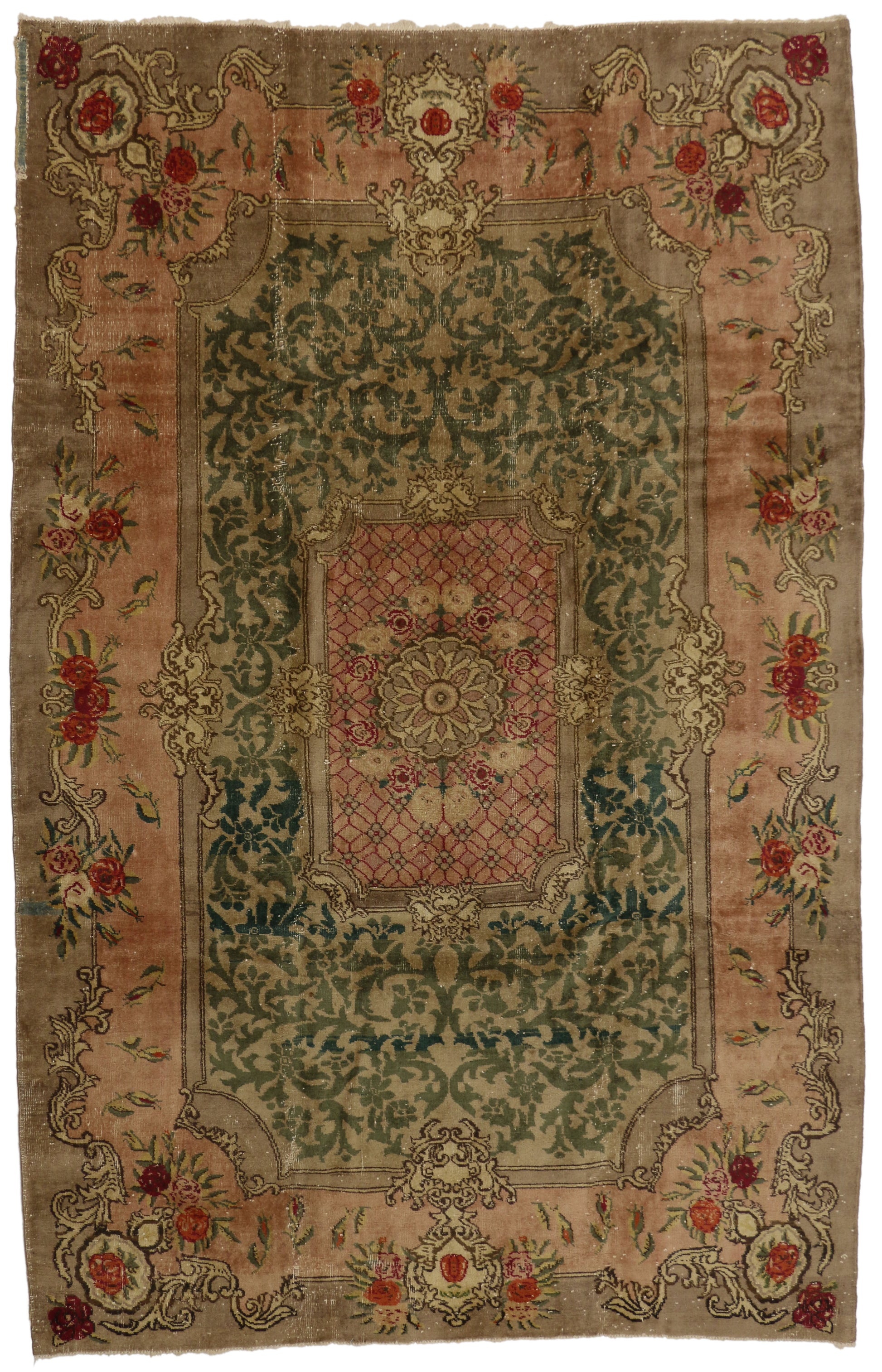 7 x 11 Antique Green Turkish Sparta Rug 71541
