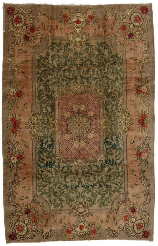 7 x 11 Antique Green Turkish Sparta Rug 71541
