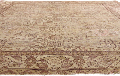 11 x 14 Beige Antique Indian Agra Rug 74351