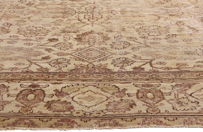 11 x 14 Beige Antique Indian Agra Rug 74351