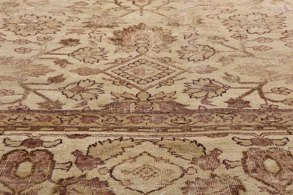 11 x 14 Beige Antique Indian Agra Rug 74351