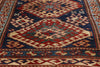 4 x 9 Navy Blue Antique Caucasian Kazak Rug 79319