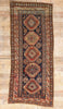 4 x 9 Navy Blue Antique Caucasian Kazak Rug 79319